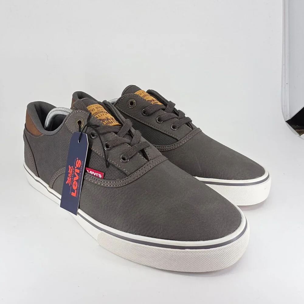 Levi’s Mens Shoes Size 11 Comfort Etha Canvas SB Charcoal‎ Grey Classic Casual